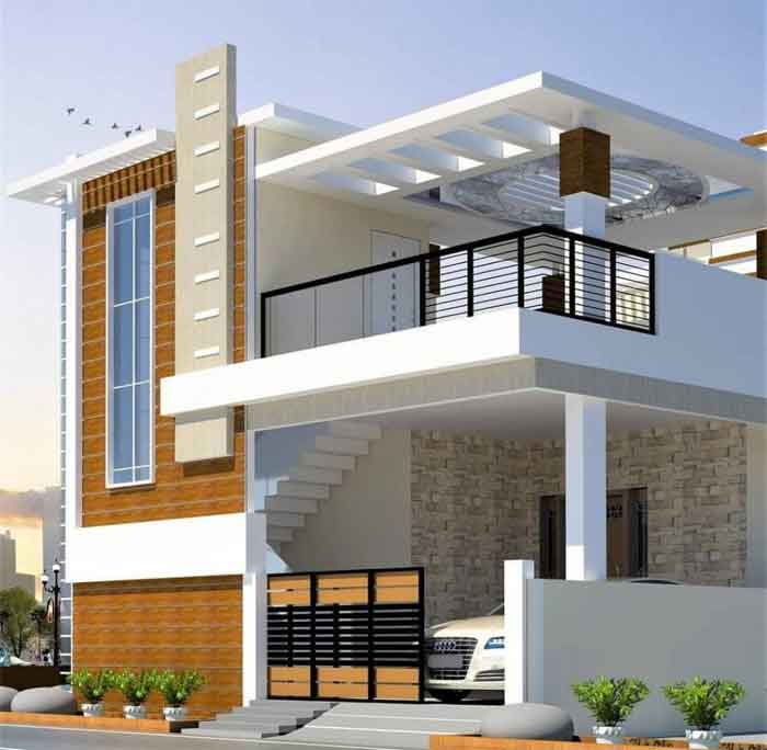 2 floors building front elevation designs normal