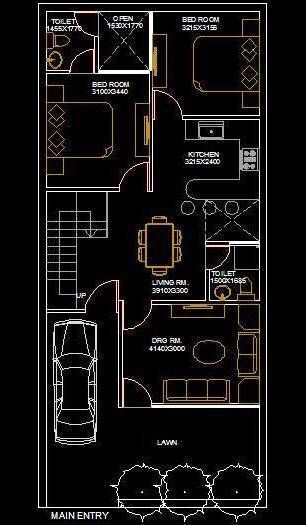 20 Feet By 50 Feet House Plan