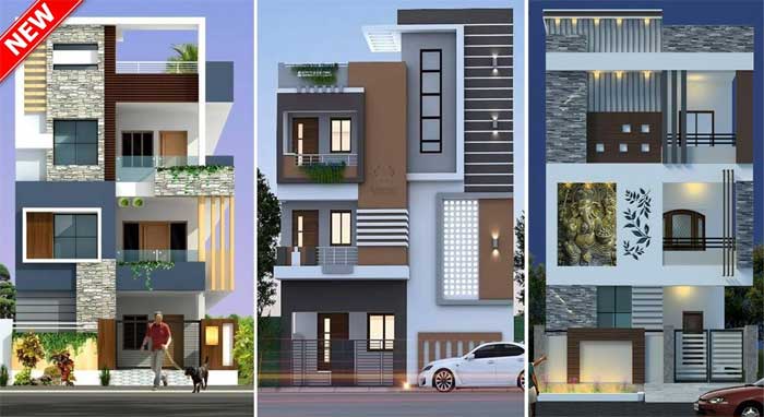 modern 3 floor front elevation designs