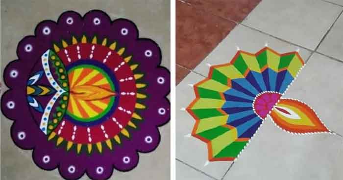 3D dhanteras rangoli design