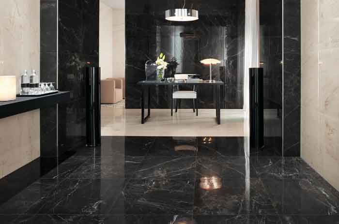 black marble flooring design