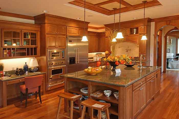 Brown modular wooden kitchen design