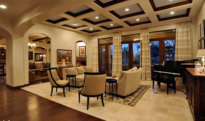 coffered modern false ceiling design