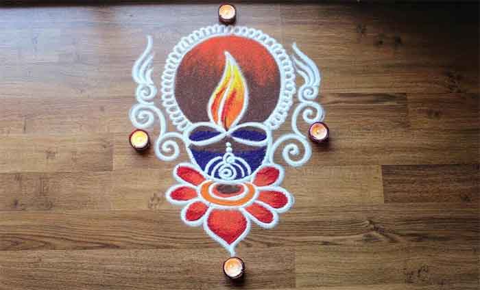 deepawali diyas rangoli