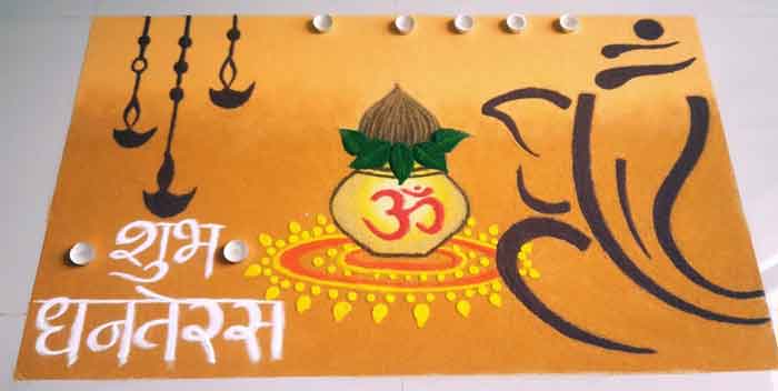 beautiful rangoli designs for dhanteras