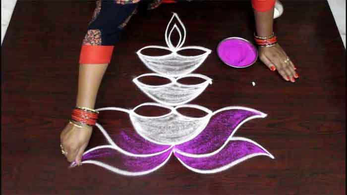 diyas rangoli design for bhai dooj