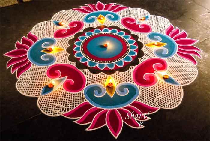 elegant diwali rangoli