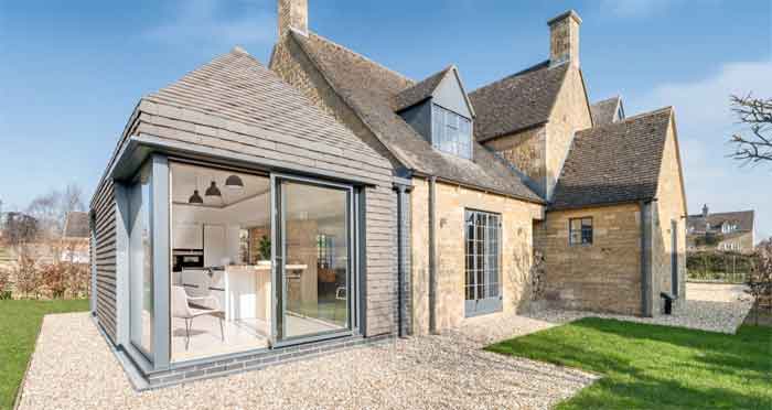 farmhouse design with cladding tiles