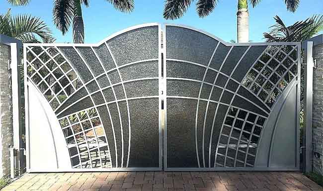 Fence steel main entrance gate design