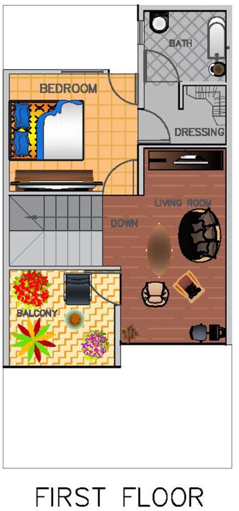 20 x 40 Feet Double Story House Plan