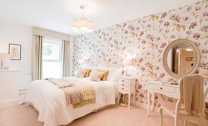 floral bedroom wallpaper design