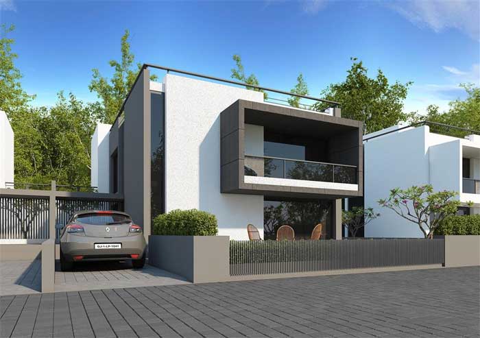 grey white exterior colour combination