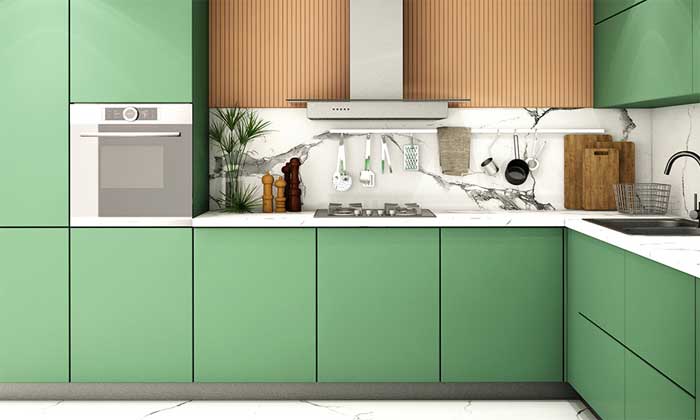 green colour as per vastu in kitchen