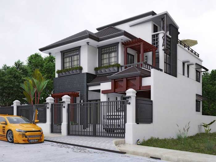 grey white color combination exterior paint