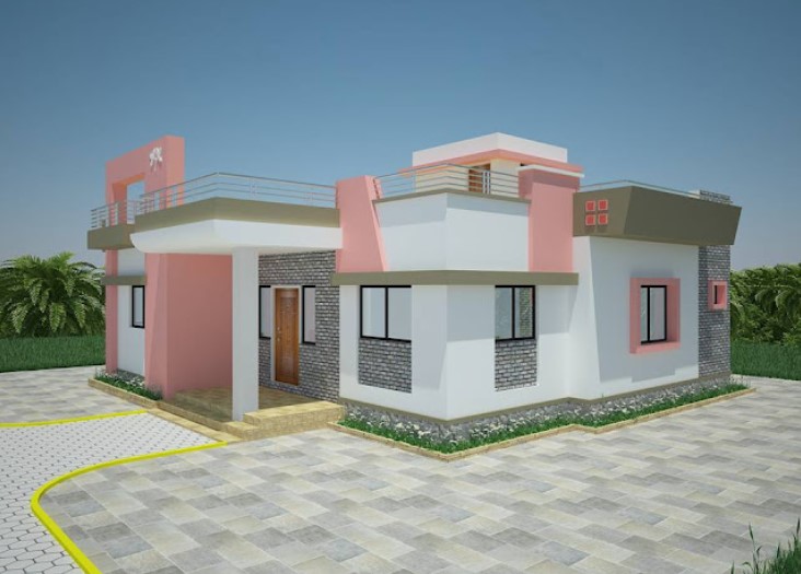 low budget single floor house design