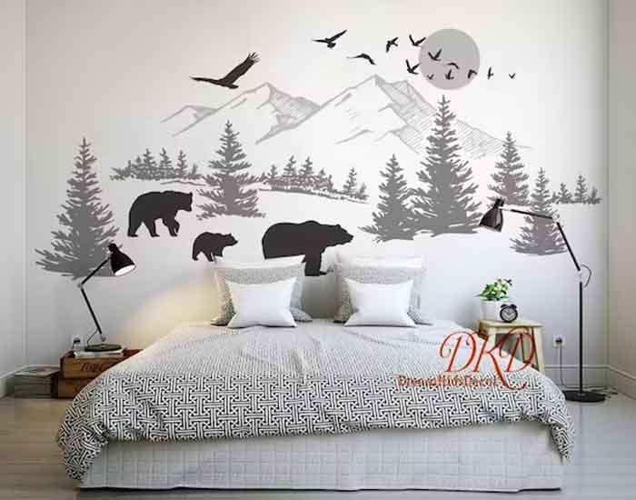 mountain jungle wall stickers full wall