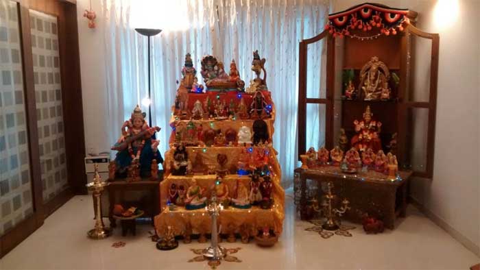 navratri pooja room decoration ideas