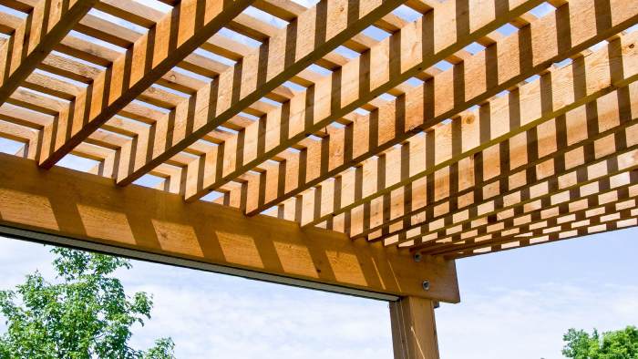 Pergola Designs in pressure treated lumber