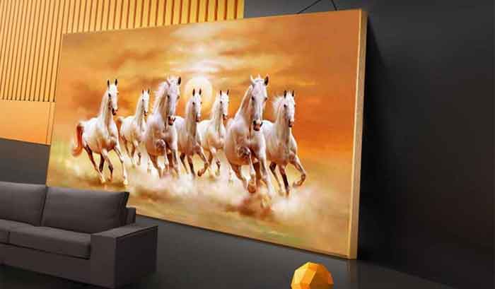 white running horse painting image