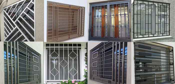 simple modern box window grill design