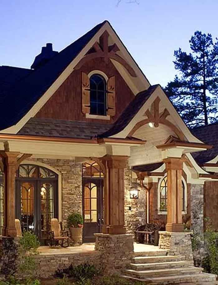 small house front stone cladding designs