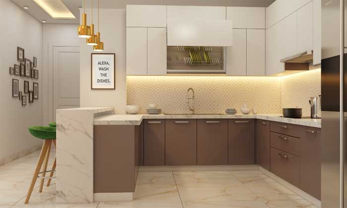 spacious 1 bhk kitchen interior design