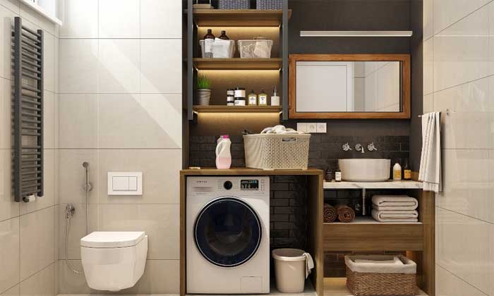 Modern 1 bhk bathroom washing area