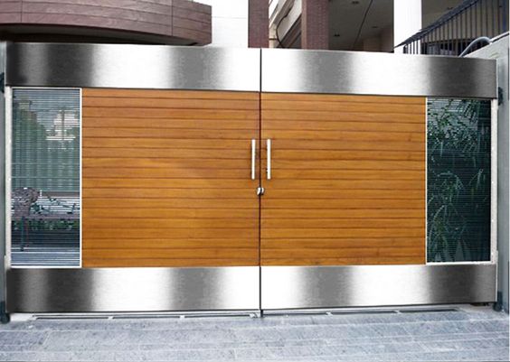 steel wood main gate design