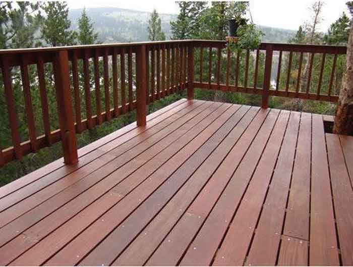 wooden house front balcony railing