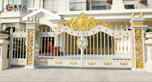 yellow white main iron gate colour combination