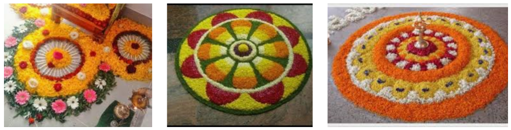 Diwali Rangoli with Flowers