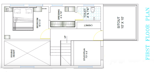 20 x 40 Feet - Triple Story - House Plan